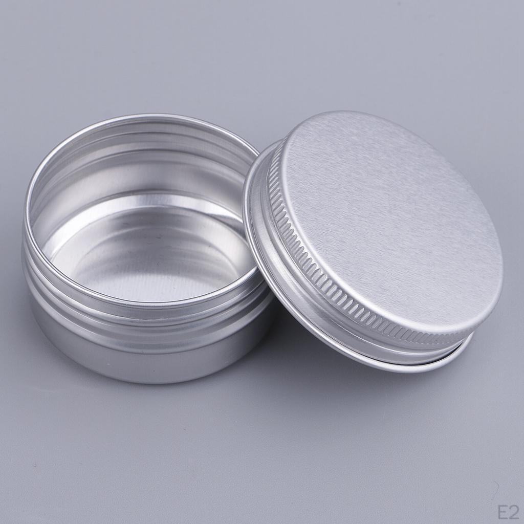 30ml/40ml/120ml Empty Aluminium Cosmetic Pot Container Box Screw Lid Can Bottle Lot - Silver Colors