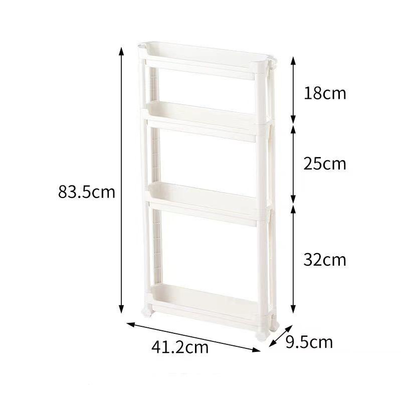 Slim Behind-Door Storage Trolley: Multi-Layer Shelf for Bathroom & Toilet.