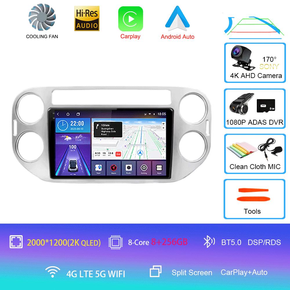 Car Radio Android 14 Wireless CarPlay Auto for VW Volkswagen Tiguan 1 NF 2006-2016 Multimedia Video Player Stereo GPS 2din Navi