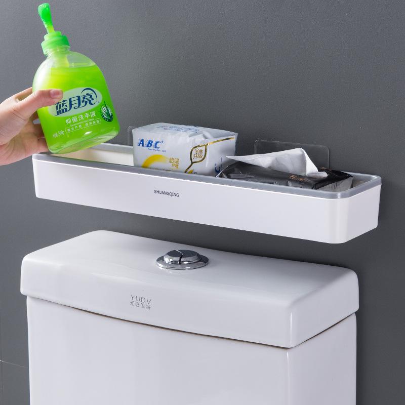 Dual Celebration Wall-Mounted Suction Cup Bathroom Shelf 5305 серый