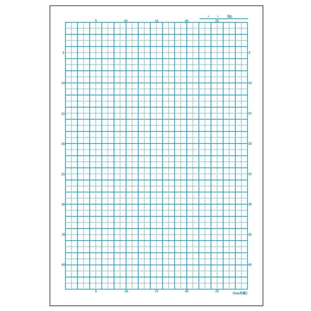 Showa Note Japonica 5mm Black Plus Notebook, Grid, (with Leader), 5-Pack MJS-5K5