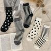 Elkate Women's Socks Medium-Long Socks Daily Four Seasons Dot Stripe Socks LDSC006