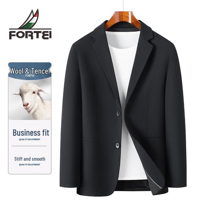 Futing Men's Premium Wool Blend Business Casual Blazer