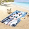 Blue-Haired Anime Girl Design Beach Towel Quick-drying for Travel Outdoor Sports Jogging Beach and Swimming