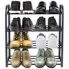 Zapatero de metal negro, 4 niveles, 49,5x18,5x56,5 cm