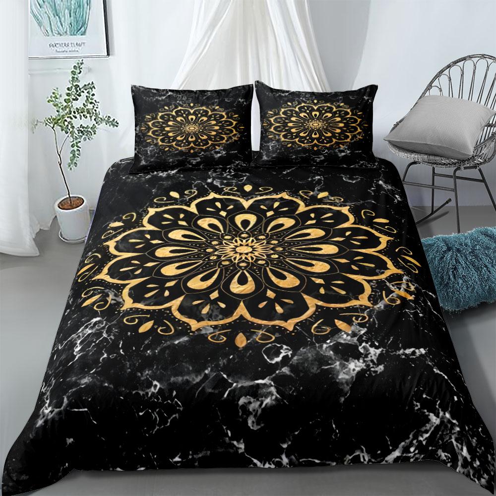 vintage mandala yoga duvet cover set king queen double full twin single size bed linen set