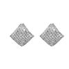 Brincos Geométricos Quadrados de Diamantes Completos - Elegantes, Modernos, Design de Nicho para Mulheres