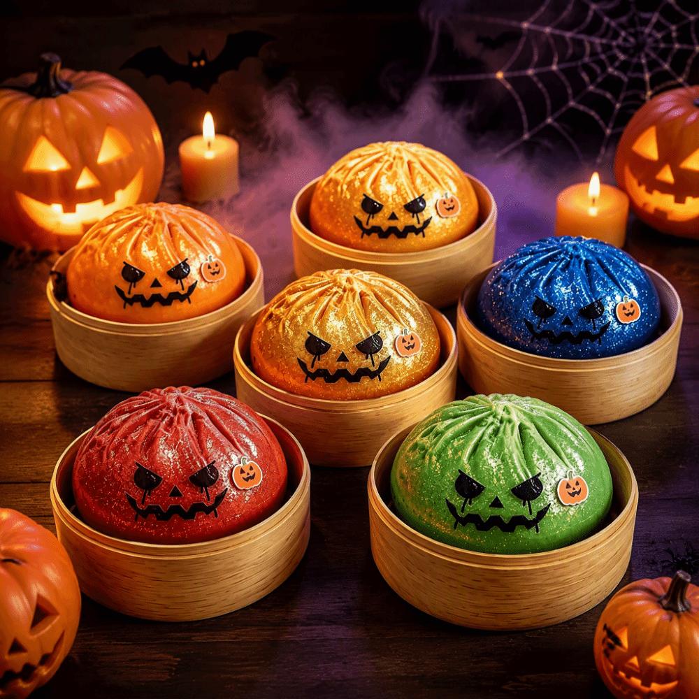 Dumpling-Shaped Dumpling Squishes Glittering Soft Squishy Toy Bun Sensory Balls Halloween