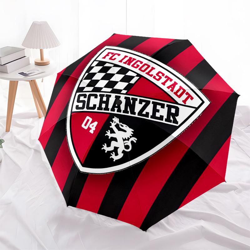 FC Ingolstadt, Schanzer Automatic Opening and Closing, 8 Rib Structure Portable Umbrella, Suitable for Men and Women In All Seasons Perfect