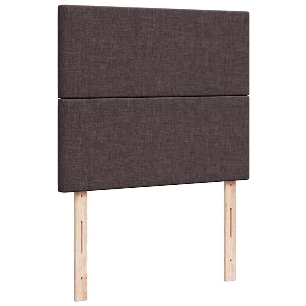 Box Spring Bed with Mattress Dark Brown 120 X 200 Cm Fabric