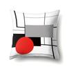 Polyester Pillow Case Car Black and Red Geometric Circle Lines Decorative Home Print Pillow Bedside Cushion Cover