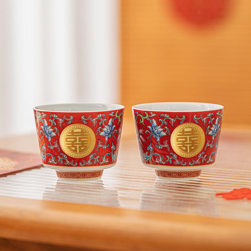 Ceramic Tea Cup Set for Wedding, Colored Tea Cup, Wedding Companion Hand Gift, Luxury