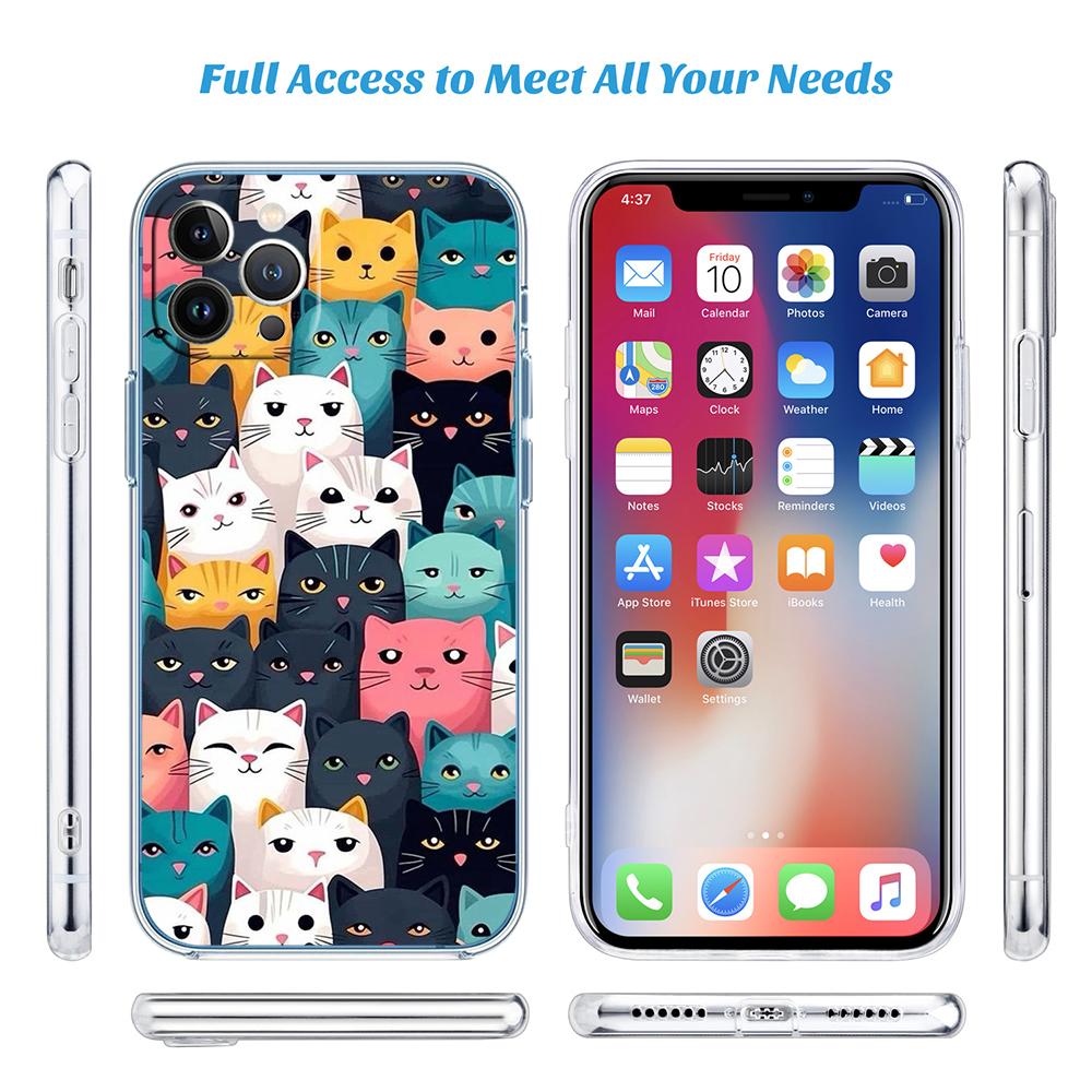 FM15 Cat Kitten Meow Soft Shell Transparent Phone Case for Samsung Galaxy A04 A04S A14 A23 A34 A54 M23 M33 M52 M53