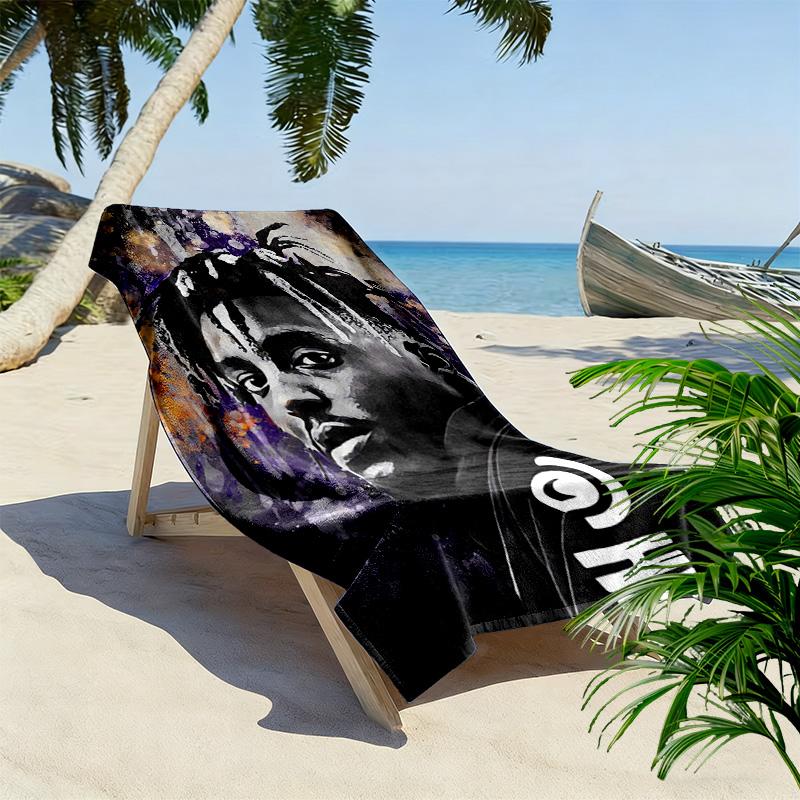 Juice Wrld Print Beach Towel, Large Soft Quick Dry Towel for Beach Camping Swimming