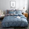 4 Colors Minimalism Bed Duvet Cover & Pillowcase Set Solid Soft Home Daily Comforter Cover Set