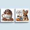 5D Diamond Painting Kit Full Drill Round Resin Animal Coffee Art