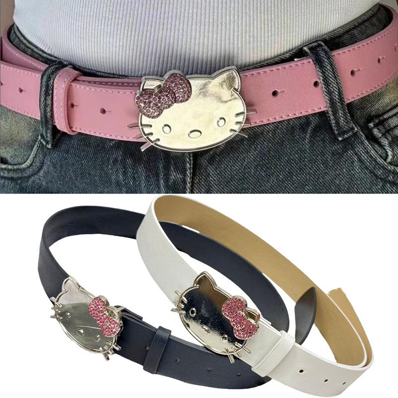 1PZ Guaina Regali di Festa Sanrio Hello Kitty Cintura Vita Ragazze Carine Cintura Brillante Versatile Accessori per Jeans