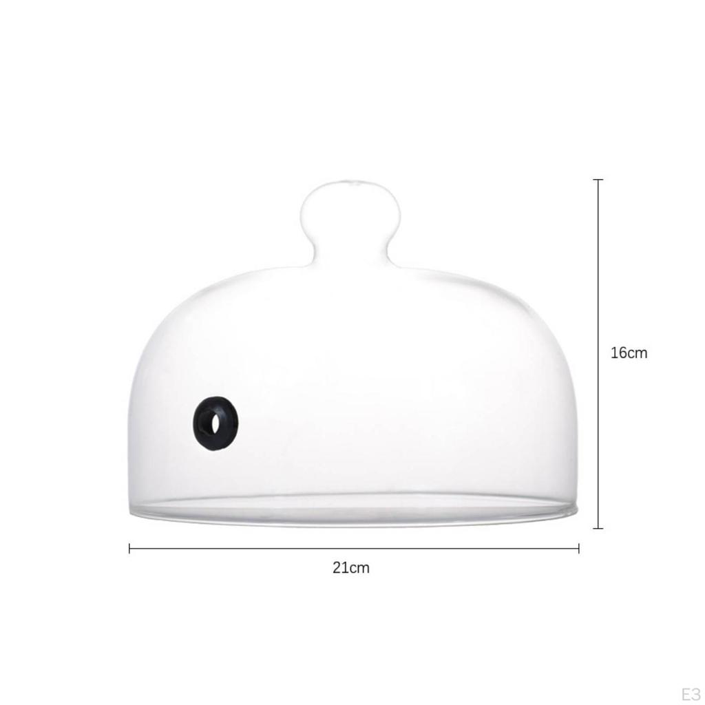 Borosilicate Glass Cloche with Hole Heat-Resistant Smoke-Infusing Dome