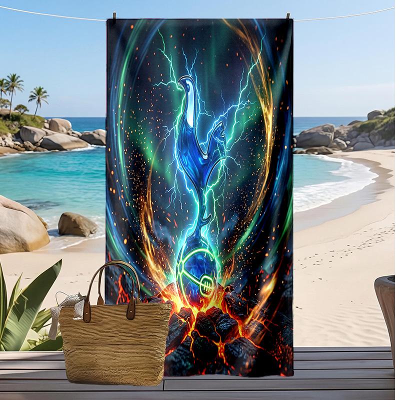Asciugamano da Spiaggia Stampato Tottenham Hotspur Asciugamano Morbido ad Asciugatura Rapida Coperta da Spiaggia Rettangolare Grande Portatile per Viaggi Piscina