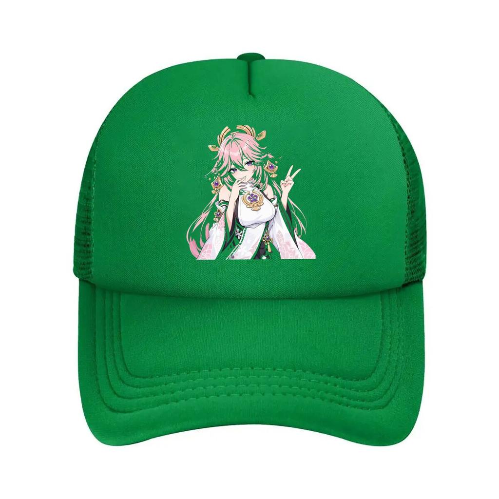 Pink Anime Girl Portrait Illustratio Mesh Baseball Cap For Womens Unisex FeUnisex Beach Dad Hat Hip Hop