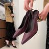 Summer Pointed-toe Single Shoes Cover Toe Women Mules Slippers Elegant Singbacks Slides Ladies Outdoor Street Style Sandalias