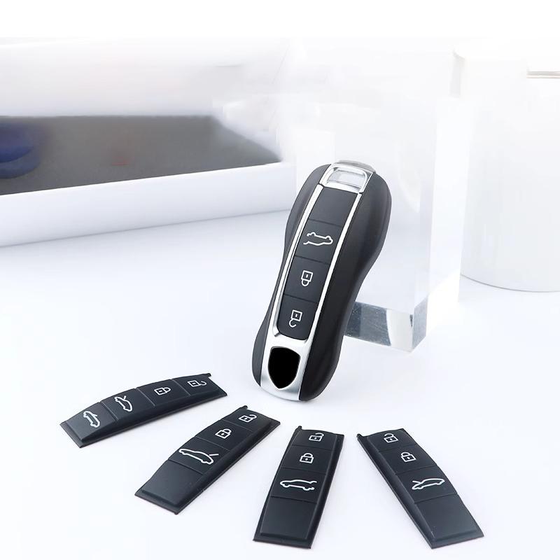 For Porsche Panamera Cayenne Macan Taycan Boxster 718 911 Car Key Case Rubber Pad Remote Control Fob Silicone Key Button Replace