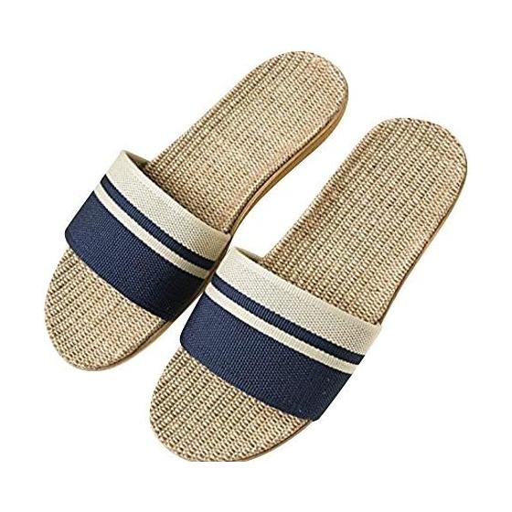 [Wazaza] 2018 Indoor Change Room Shoes Sandals Slippers Slippers Made of Breathable Linen Stylish and Comfortable Linen Slippers Basic Border Indoor