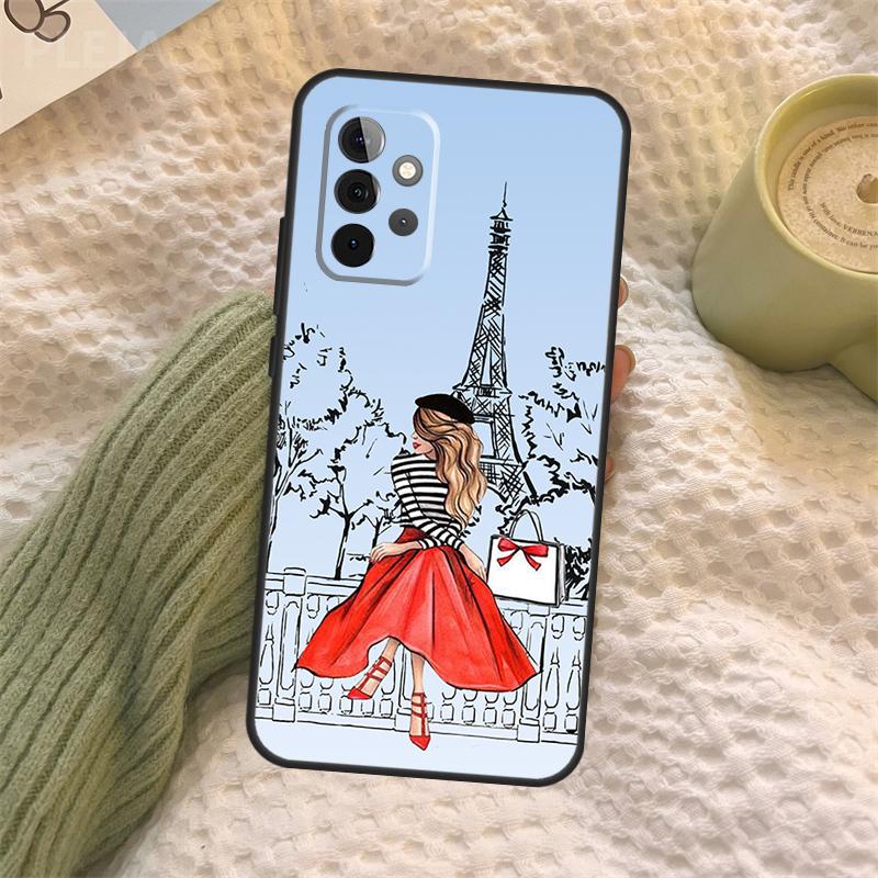 Fashion Girl Case For Samsung Galaxy A15 A22 A52 A32 A54 A14 A16 A26 A36 A56 A55 A35 A05 A06 A53 A33 A13