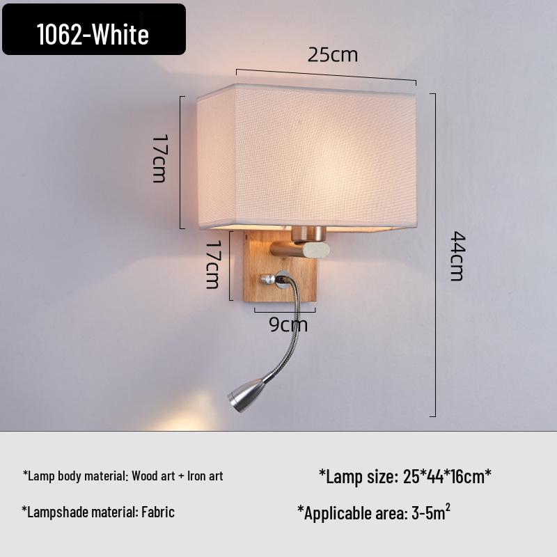 European LED Wall Lamp: Wooden Craft Bedside Light for Hotel or Bedroom