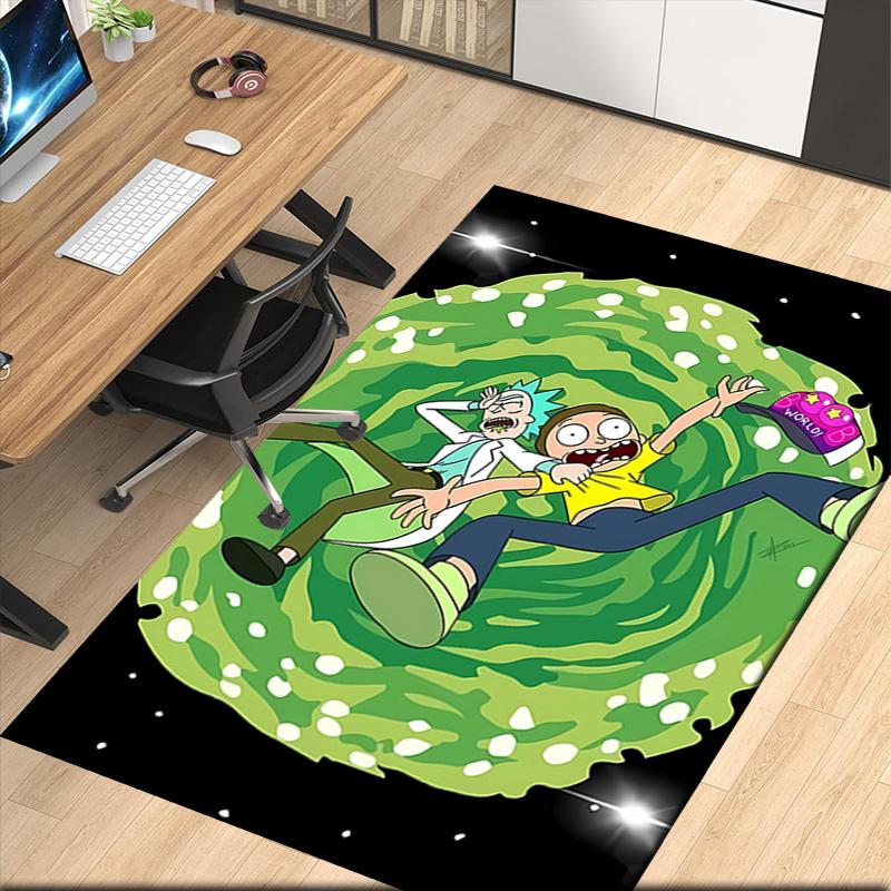 Rick and Morty Printed Carpet, for Office Chair Living Room Bedroom Kitchen Room Decor Gifts.