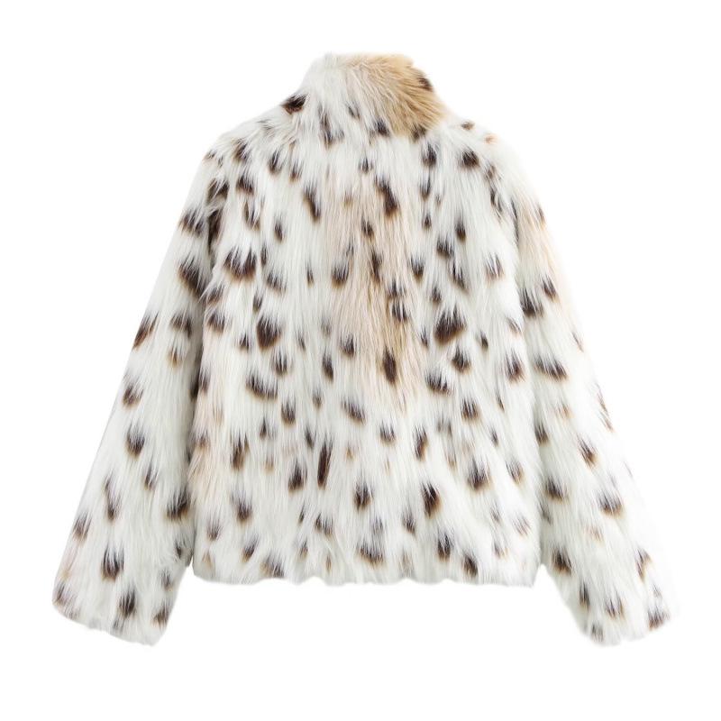 Autumn/Winter Women's Leopard Print Faux Fur Jacket - Street Fashion