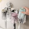 Wall-Mounted Punch-Free Toothbrush and Toothpaste Holder with Suction Cup and Mouthwash Cup