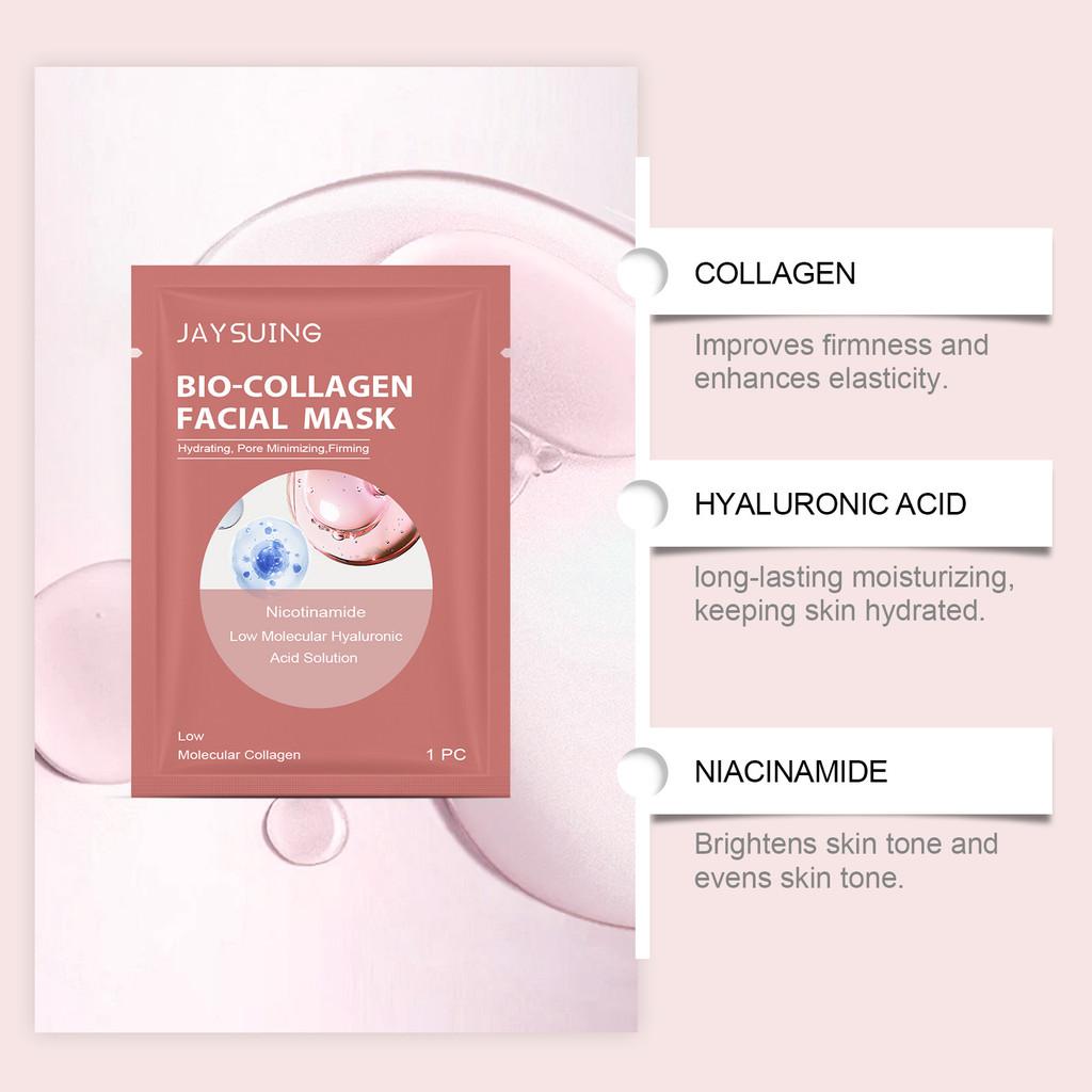 Jaysuing Collagen Hydrating Facial Mask Refreshing Moisture Rich Soft Sheet Mask For Daily Skin Care