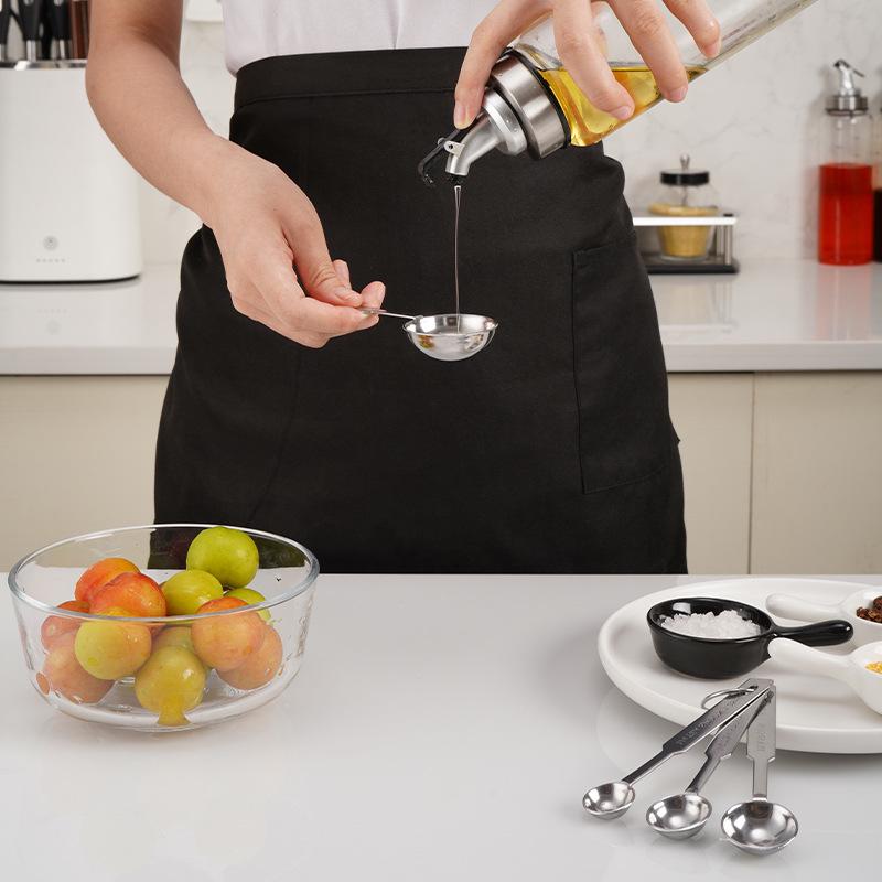 4-Piece Stainless Steel Measuring Spoon Set for Seasoning, Coffee, and Milk Powder with Measuring Scale