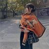 400g Retro Ethnic Bluebird Scarf: Women's Winter Warm Neck Warmer, High-End Imitation Cashmere Shawl.