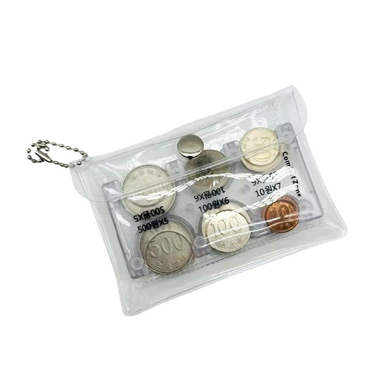 South Korea Won Coin Holders, Coin Dispenser With 6 Slots Rectangle Plastic Display Hard Case Organizer And Storage Coin Stand