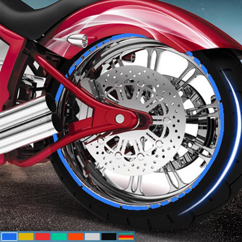 Motorcycle Wheel Tire Stickers Strips Reflective Rim Tape Strips for Motorcycle Car Wheel Tire Stickers Motorbike Auto Decals