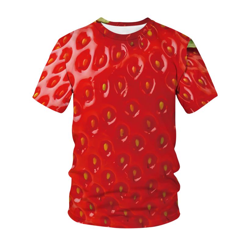 Hip Hop Fruit 3d Printed Summer Men's T-shirt Fun Kiwi Strawberry Fashion Short Sleeve Shirt Street