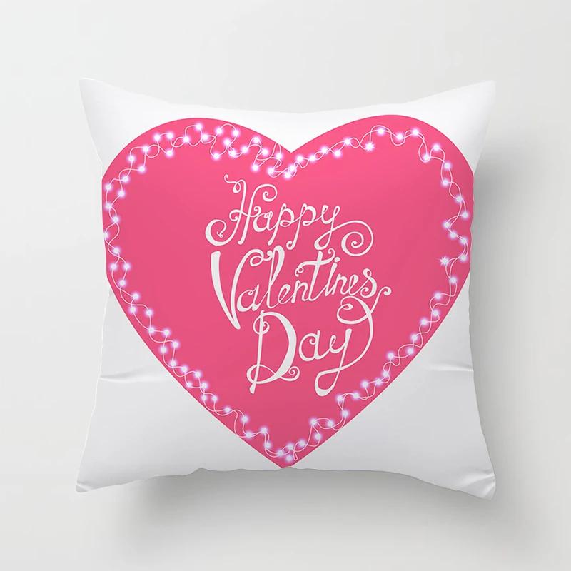 

Valentines Day Decoration Pillowcase Sofa Cushion Case Bed Pillow Cover Home Decor Car Cushion Cover Kiss Throw Pillow Case 45cm 12x12Inch