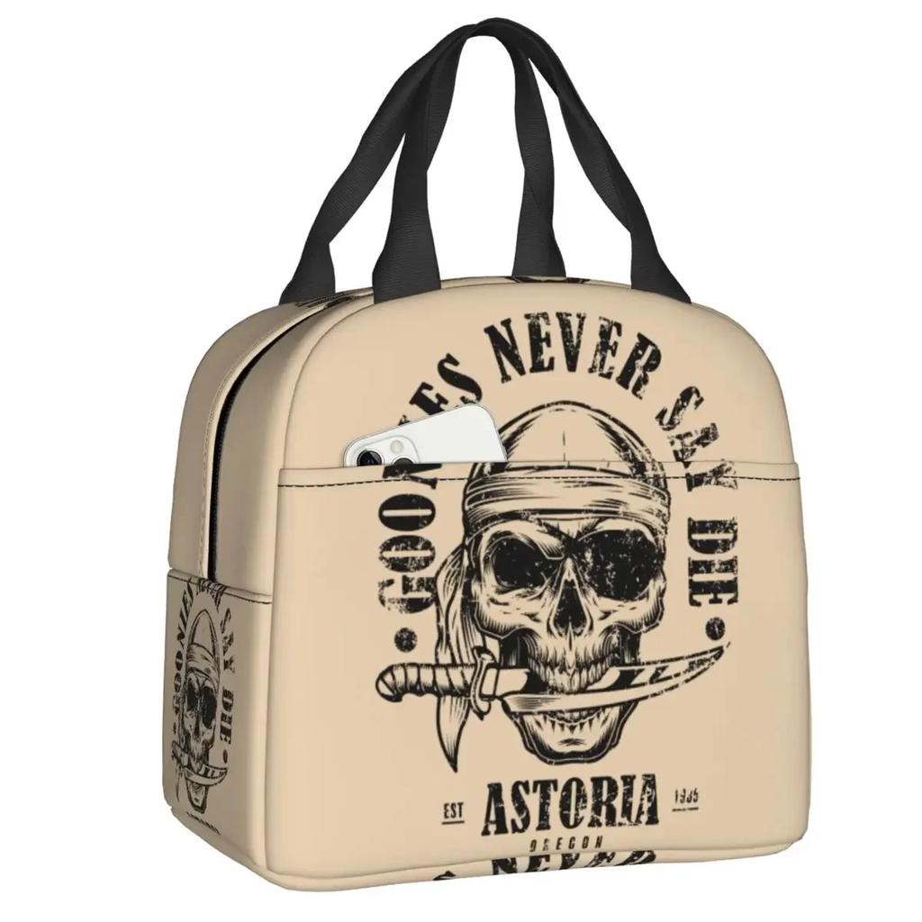 The Goonies Lunch Bag Women Cooler Thermal Insulated Jolly Roger Pirates Skull Lunch Box for Kids School Children Food Bags