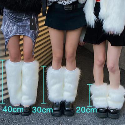 Damskie Goth Ocieplacze na nogi ze sztucznego futra Pokrowce na buty Japońskie Y2K Skarpety Legginsy Punk Jk Długie do kolan Hiphop Gorąca Dziewczyna Moda Ciepła Skarpeta