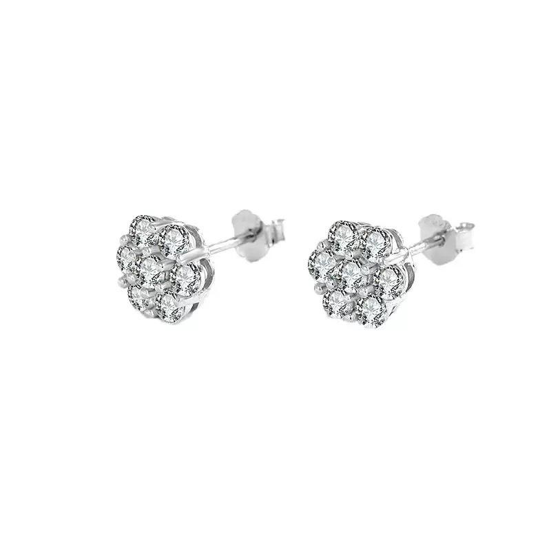 Snowflake Stud Earrings Women s Fashion Versatile Earrings платиновый