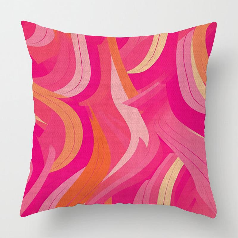 Home Decor Colorful Abstract Pattern Digital Printed Pattern Cushion Cover Suitable For Sofa Bedroom Car Pillow Cover