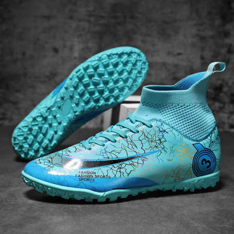 Large Size New Adult High-top Football Shoes Men's Long Nails AG Children's TF Broken Nails Breathable Student Training Shoes Women