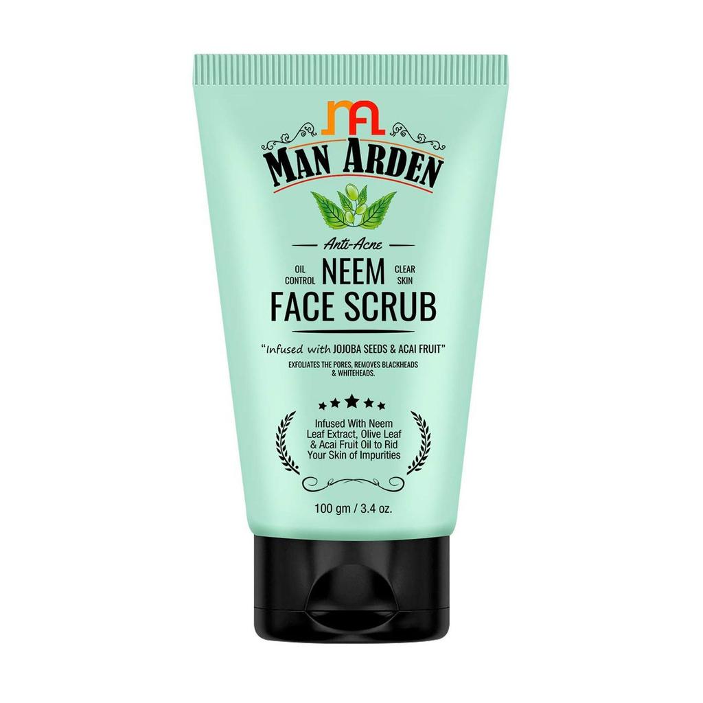 Esfoliante facial com Neem contra acne (100g), Esfoliante facial anti-acne Neem, Man Arden