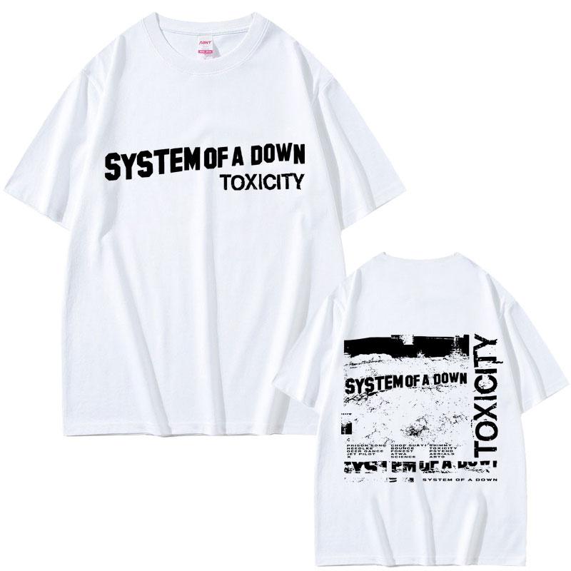 System of A Down Toxicity Album Graphic T Shirt Men Gothic Rock Oversized Short Sleeve Mens 90s Alternative Metal Tshirt