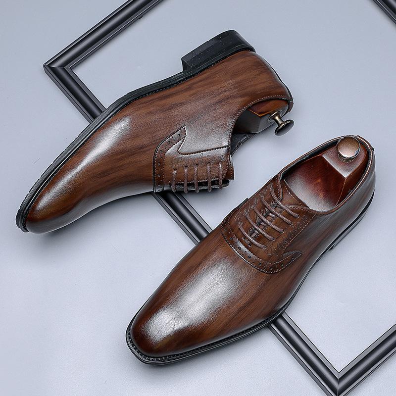 British men's business dress leather shoes pointed men's wedding groom shoes wedding suit shoes 24278-M