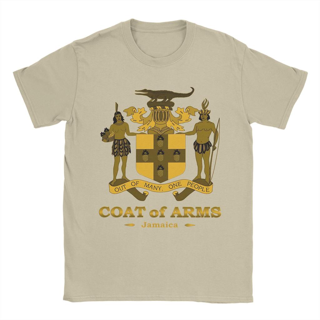 Jamaica Coat Of Arms Gold TShirt Harajuku TShirts Short Sleeve Streetwear Tshirt Summer Cotton Oversize Tees