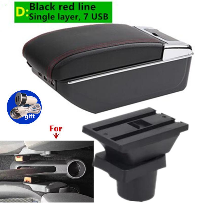For Volkswagen UP Armrest Box For Skoda Citigo VW UP Seat Mii Car Armrest Storage Box with USB LED Light Retrofit Car Accessorie