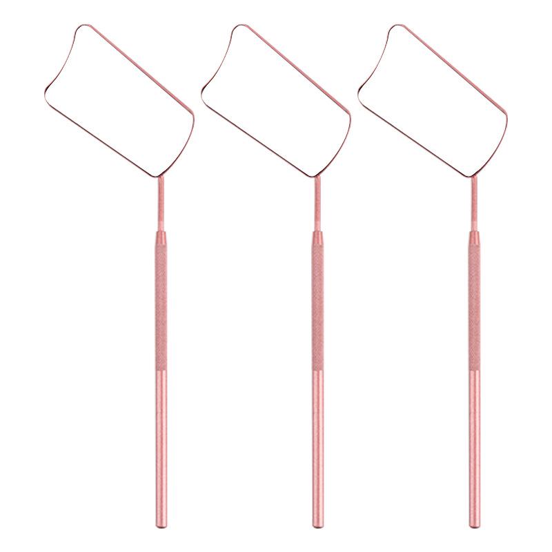 Handheld Stainless Steel Fan-Shaped Lash Inspection Mirror for Eyelash Extensions